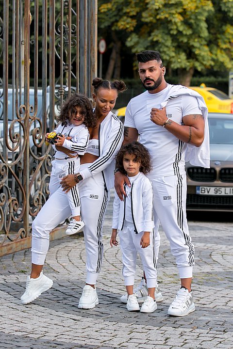 Sport White Suit for Girl / boy with black. 