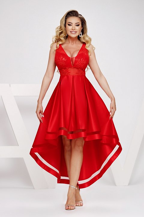 Asymmetrical red dress