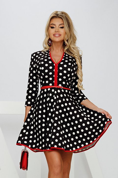 Casual polka dot short dress