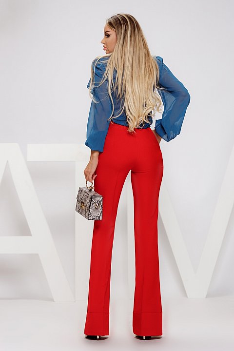 High waisted scarlet red formal pants