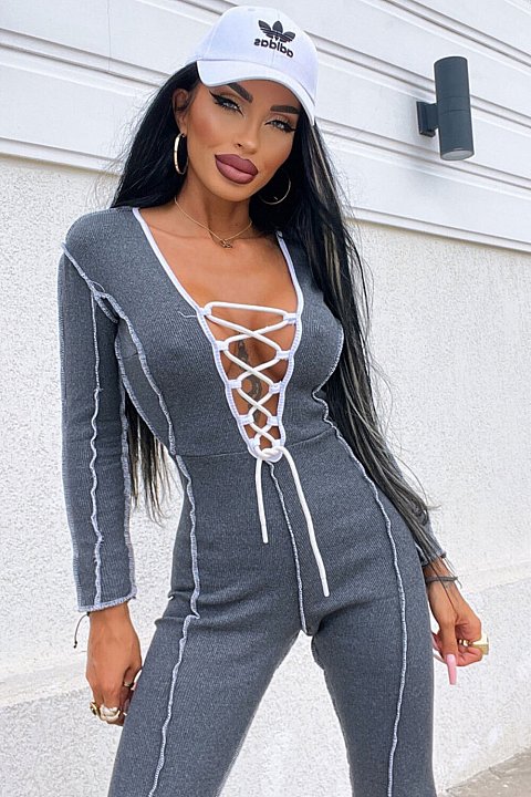 Sporty ribbed jumpsuit