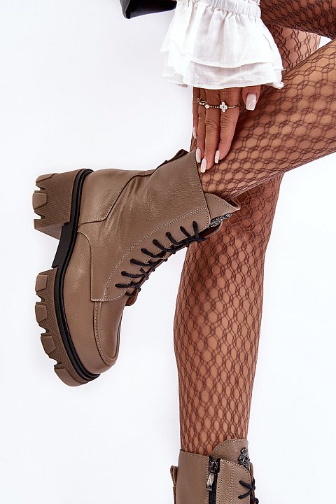 Laced ankle boots