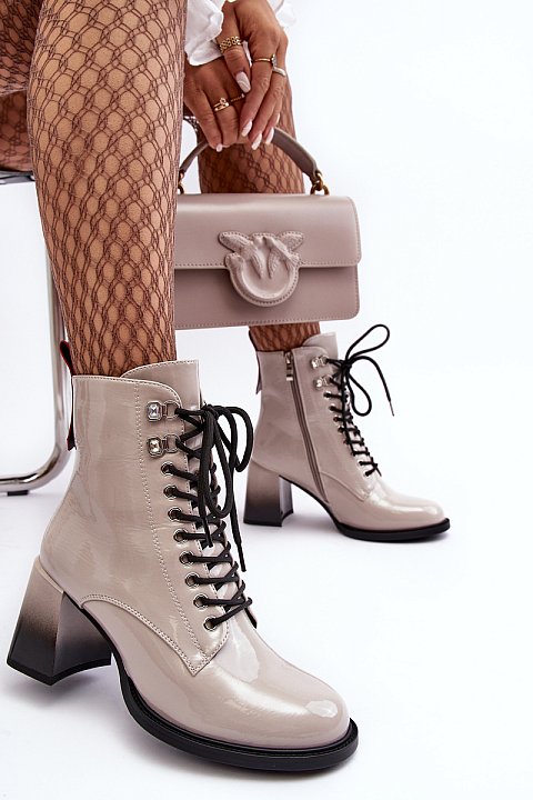 Painted eco-leather ankle boots