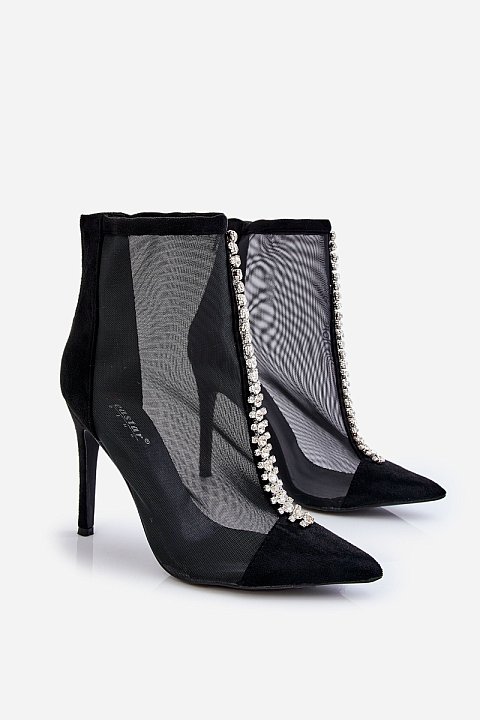 Mesh ankle boots with heels