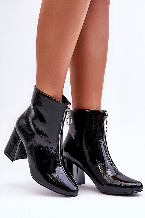 Painted eco-leather ankle boots 