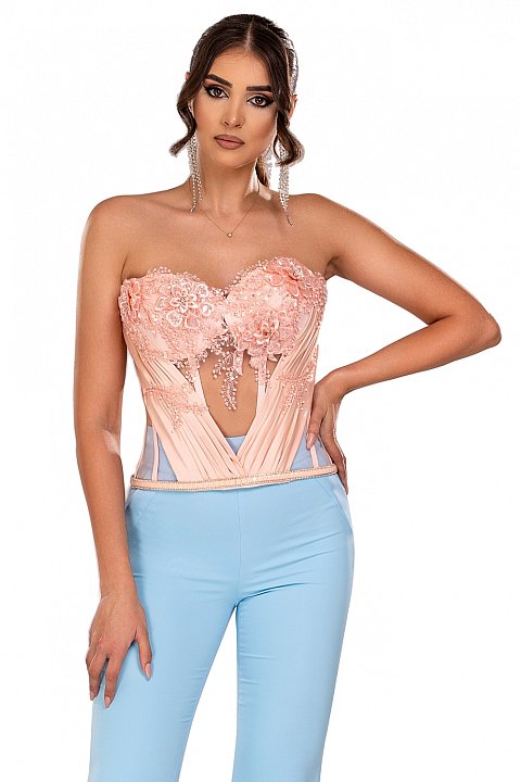 Elegant corset with embroidery