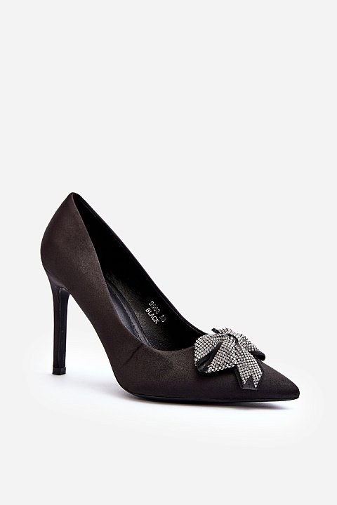Décolleté shoes with heels and bow