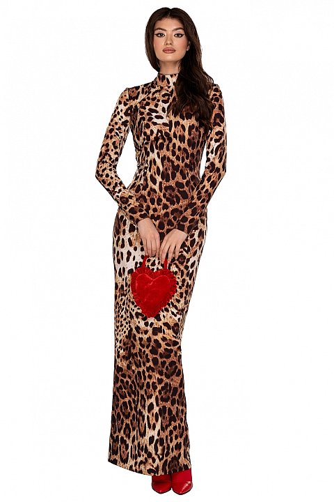 Long leopard print dress