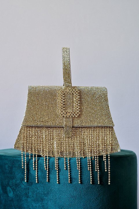 Elegant handbag with rhinestones