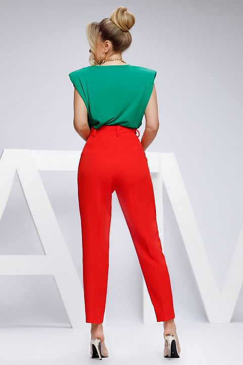 Elegant red office trousers