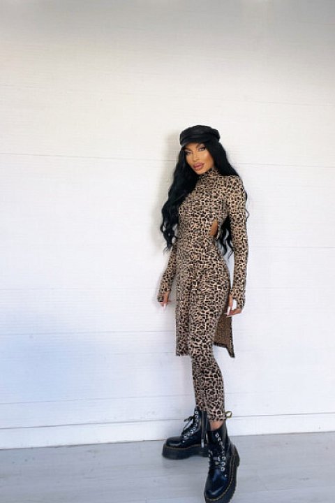 Leopard print suit
