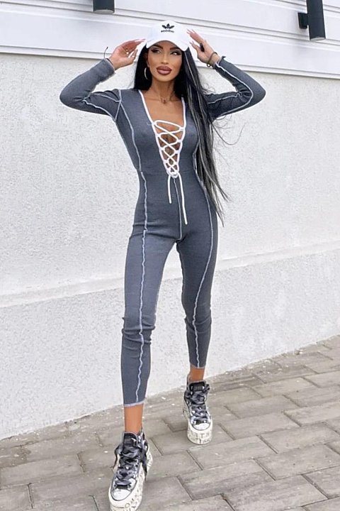 Sporty ribbed jumpsuit