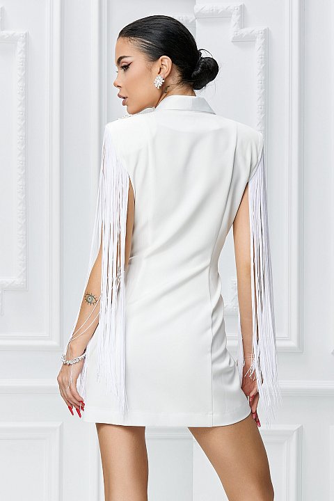 Elegant fringed blazer dress