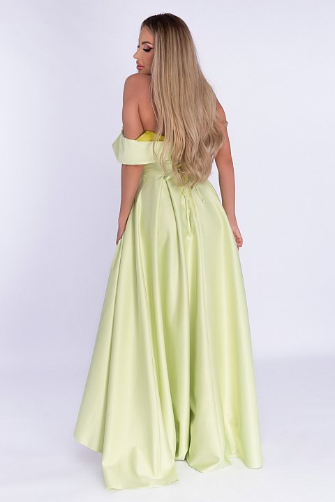 Elegant long dress with one shoulder drop
