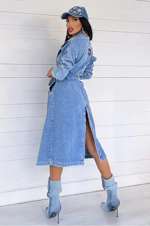 Trench lungo in denim