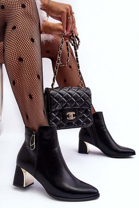 Pointed toe ankle boots in faux leather