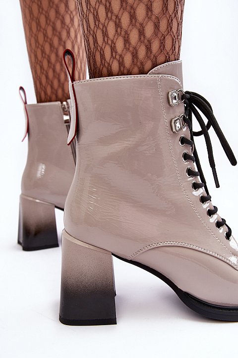 Painted eco-leather ankle boots