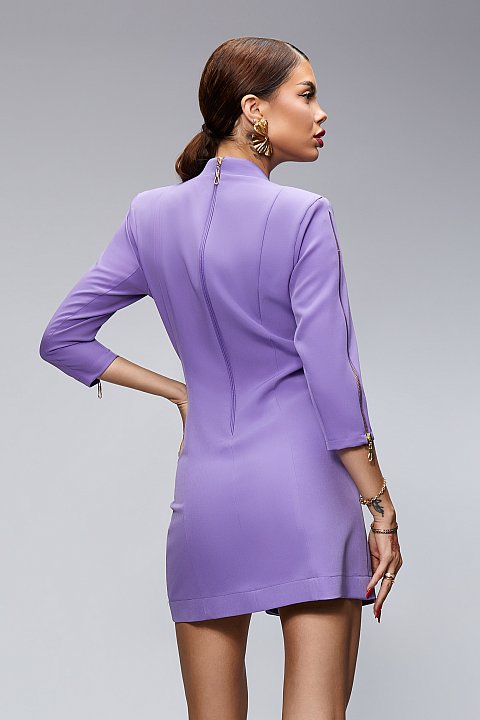 Elegant short dress with adjustable zippers
