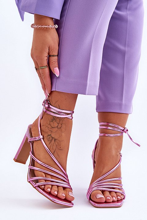 Long lace-up sandals