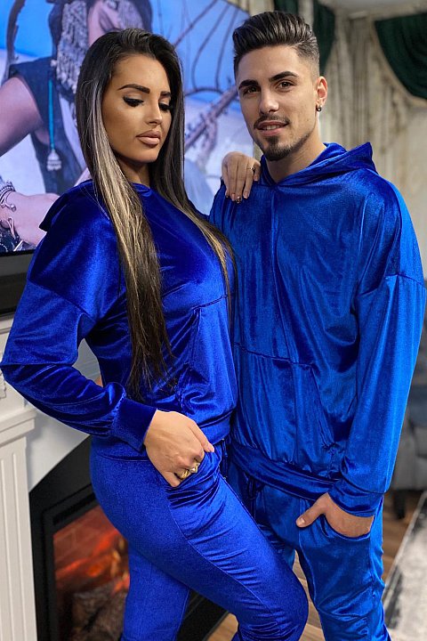Sports set for him & her in royal blue chenille.