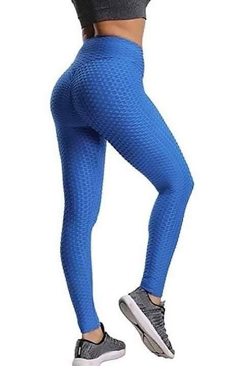 Sports leggings in light blue textured cotton.