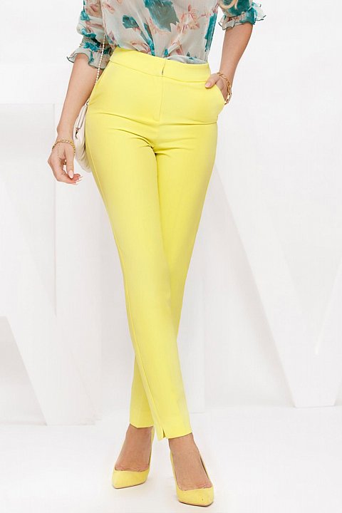 Light yellow cigarette trousers
